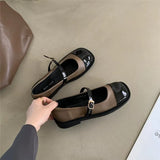 Evening Wind Gentle Thick Soles Mary Jane Single Shoes Spring And Autumn Fragrant Style British Small Leather Shoes INS