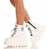 Brand Fashion High Platform Boots Women High Wedges Ankle Boots Woman 2020 Winter High Heels Thicken Boots Botas