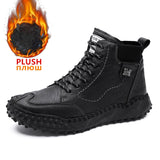 Warm Men's Casual Shoes Fashion Men's Leather Boots Comfortable Men's Ankle Boots Outdoor High Quality Hiking Boots