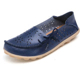 Ballet Flats Genuine Leather Shoes Woman Slip On Loafers Flats Soft Oxford Shoes Casual Sapato Feminino Plus Size