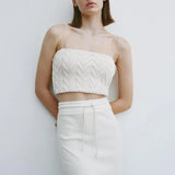 Women Fashion Chic Eight-strand Braided Cropped Top Female Sexy Camis Tops Sweet Girls Casual Strap Tops