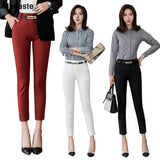 Pencil Pants 2020 Office Lady Fashion Work Wear Trousers Business Ladies Korean Style Female Black Navy blue White