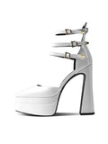 Spring and Summer New Luxury Women's Shoes Fashion Sexy High Heels Party Shoes Wedding Shoes Patent Leather Platform