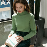 Style Loose Sweater Women Pullover Casual Half Turtleneck Long Sleeve Knit Sweater Female Jumpers solid basic