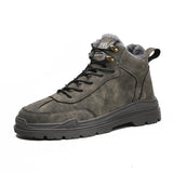 o'clock High-top Men Casual Boots Winter Warm Lined Male Footwear Outdoor Stylish Anti-skid Sneakers Soft Comfort
