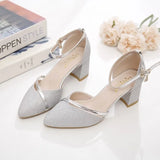 Breakj Shoes 2025 New Baotou Sandals Women's Summer Thick And Summer With Summer Bridesmaids High Heels