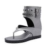 Heel Sandals Women's Summer Chain Roman Toe Sandals Women's Fashionable Casual