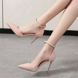High Heels Sexy Buckle Sandals Pointed Toe Stiletto High Heels 2022 Fashion All-match New Summer Women's Shoes