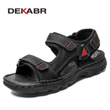 Size 48 Male Genuine Leather Sandals Summer Casual Men Shoes Vacation Beach Shoes Fashion Outdoor Non-Slip