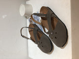 Breakj Retro Simple Hollowed-In-Head Sandals Women's One-Character Buckle With Flat Velvet Back Empty Single Shoes
