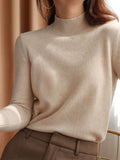 Loose soft solid color turtleneck Sweater Pullover Women Casual Long Sleeve chic bottom Sweater Female Jumpers