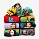 Cotton Socks Funny Oil Painting Fashion Happy Socks Night Winter Male Female Colorful Print Van Gogh Art Sock one