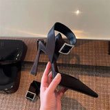 Evening Style Commuter Shoes 2023 New Thin-Heeled Pointed Satin High-Heeled