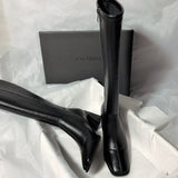 Leather High-Heeled Boots But Knee Autumn And Winter High-Tube New Thick-Heeled Knight Boots Middle-Tube Boots Look
