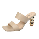 Summer New Fashion Sandals, High Heels, Slippers, Special-Shaped Gourd Heels, Large