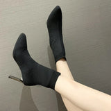 Socks, Boots, Women's Heels, 2024 Autumn And Winter New High Heels, Elastic Boots, Flat Heels, Woolen Boots, Fashionable Leisure