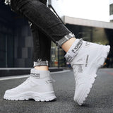 New Fashion Boots Men's High Top British Style Trendy Versatile Korean Sports Casuals Breathable Mid-Top Workwear