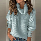 Solid turtleneck Knitted Sweater Female winter warm Loose Knitwear Lady Autumn Casual loose long sleeve pullovers Tops