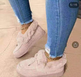 Women Winter Ankle Boots Suede Leather Snow Boots Plush Natural Fur Warm Slip-on Ladies Shoes Flats Plus Size