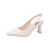 Breakj Spring And Summer New Pointed High-Heeled Shoes Women's Fine Heel Head Sandals Behind The Empty Shallow Single Shoes Women