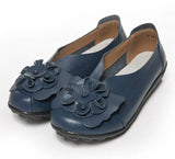Genuine Leather Loafers Leisure Summer Platform Shoes Women Slip-On Flower Elegant Ladies Party Walking Footwear