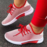 Sneaker Sock Shoes Summer Breathable flats Cross Tie Platform Round Toe Casual Fashion Sport Lace Up Female shoes