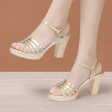Heels, Thick Heels, Fish Mouth Sandals, Women's 2023 Summer New Thick Soles With White Large Soft Soles Open Toe