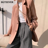 2021 Spring Autumn Solid Jacket Women Suits Single-breasted Pink Blazer Office Ladies Formal Blazer Female