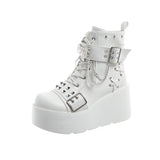 Breakj Cos Boots Punk Windy Bottom Martin Boots Belt Buckle Knight Short Boots Teling Stylish Short
