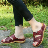 Sandals 2021 Ladies Shoes Gladiator Woman Sandals Hook&Loop Women's Soild Color Sandal Women Open Toes Ladies Slides