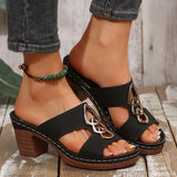 Breakj Summer New Slope And Slippers Women's Shoes Large Thick And Fish Mouth Type Thick-Bottomed Slippers