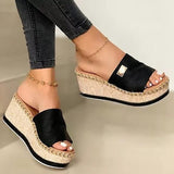 Wedges Slippers Women Platform sandals Fashion High Heeled Shoes Outdoor Beach Sandals Ladies Slides Flip Flop big size
