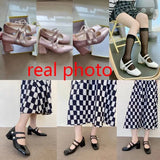 Pumps pu heels mary jane shoes for women block heel buckle strap sexy ladies dress pumps party wedding shoes white