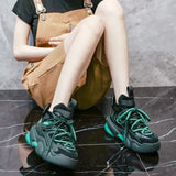 Women Sneakers Shoes Casual Platform Shoes Fashion Breathable Thick Sole Tenis Baskets Femme 2021 High Top Chunky Sneakers