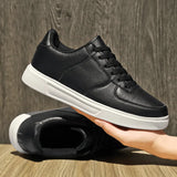 Breakj 48 Small White Shoes Men's And Women's Primary And Secondary School Students Leisure Pure Color Plate Shoes Men's Leather Shoes Size No.