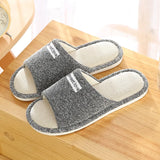 and Women Home Linen Slippers Home Indoor Non-slip Soft Bottom Summer Sandals Couple Four Seasons Cotton and