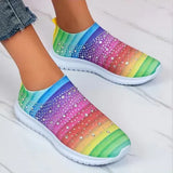 Breakj New Large-Size Women's Shoes One Foot Pedal Drill Flying Mesh Breathable Light Women's Casual Single