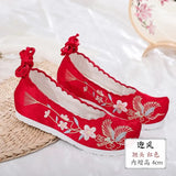 Hanfu shoes, embroidered shoes, women's antiquity shoes, heightened Chinese elements, ancient bow