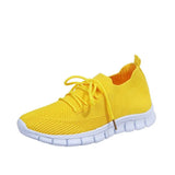 Sneakers 2021 Breathable Knitted Casual Autumn Socks Shoes Lace Up Ladies Shoes Female Students Vulcanized Running
