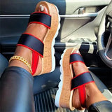Gladiator Platform Sandals Female Elastic Band Slip On Wedges Ladies Casual Shoes Woman 2021 Summer Footwear Plus