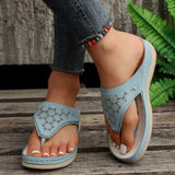 Breakj New Outdoor Large-Size Roman Sandals Casual Comfortable Hollow Thick Bottom Clip Cool Slippers