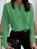 Women 2022 Spring Elegant V-Neck Blouse Popular Vintage Flowers Print Slim Shirt Autumn Office Ladies Fashion Long Sleeve