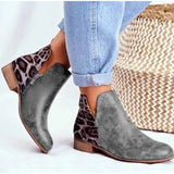 Boots Autumn PU Leather Chunky Heels Ankle Boots Fashion Pointed Toe Short Boot Zipper Casual Winter Boots Plus Size