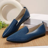 Women's Shoes 2025 New Simple Pointed Snake-Print Flat-Soled Single Shoes Large-Size Lazy