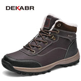 Men Fashion Warm Boots 2021 Autumn&Winter Shoes Men Casual Boots Male Brand Genuine Leather Lace-up Ankle Work Men