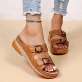 Breakj Size Women's Slippers 2023 New Thick Low Word Belt Shoes