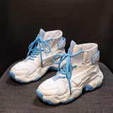 Sneakers Shoes Casual Platform Shoes Fashion Breathable Thick Sole Tenis Baskets Femme 2021 High Top Chunky Sneakers