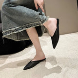 Breakj Cool Slippers 2023 Summer New Net Bread Head Half-Dragging Flat-Bottom Slippers Women's