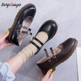 anime Japanese Student Lolita Shoes College Girl Shoes JK Commuter Uniform Shoes PU Leather Shoes cosplay Mary Jane