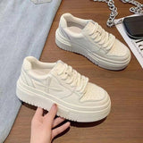 Small White Shoes For Women In Spring 2023, The New Leather Surface Is Full Of Leisure Straps, Korean Version Of Female Students' Heightened Board